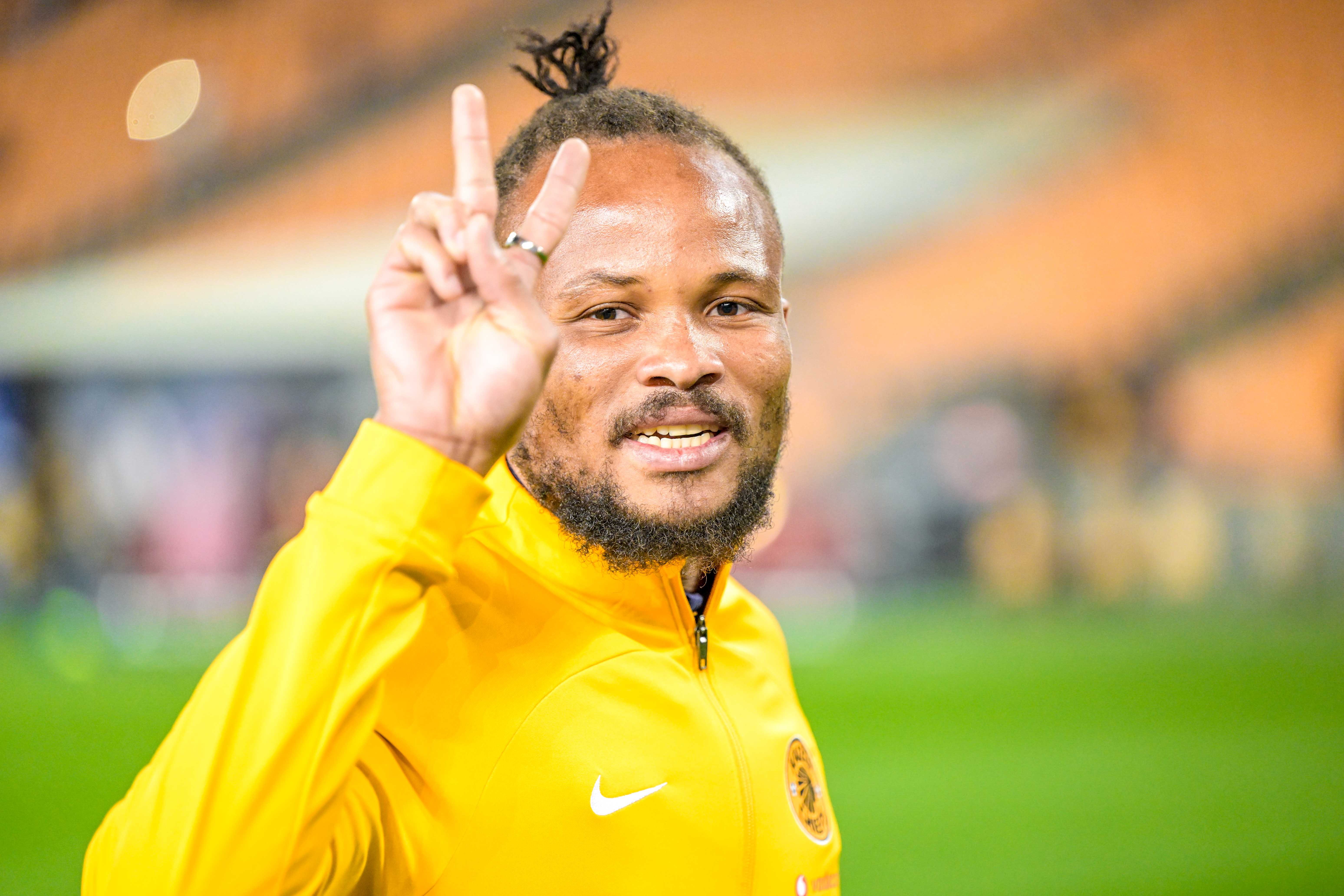Kaizer Chiefs Left Edmilson Dove Inspecting the Pitch at the FNB stadium during the Dstv Premier match against SuperSport United